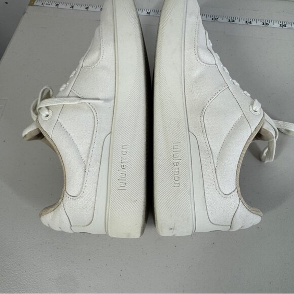 Lululemon Cream Cityverse Sneakers Size 9.5 Lace Up Casual Athletic Canvas - Picture 10 of 13